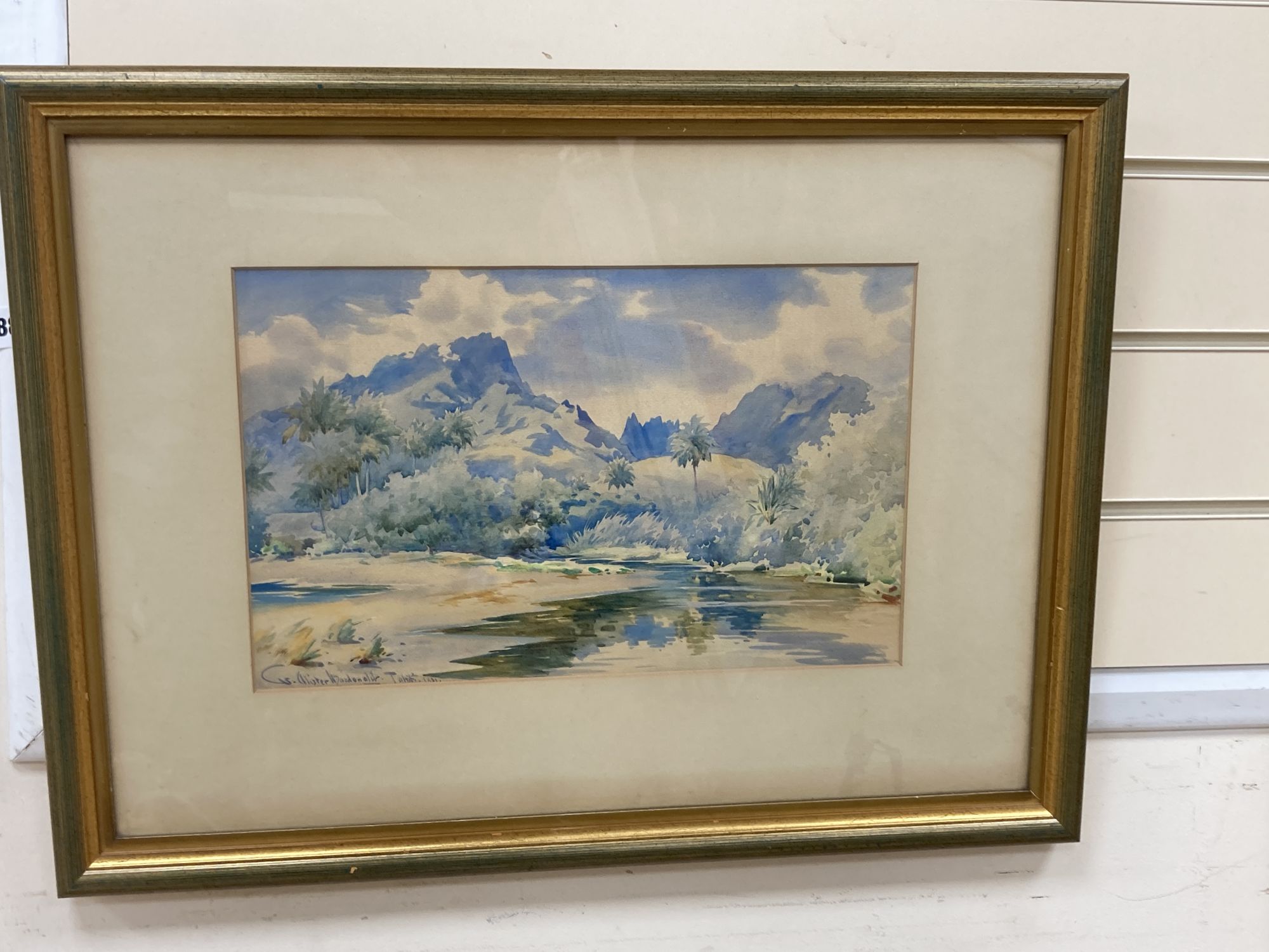 William Alister Macdonald, watercolour, Tahiti 1931, signed, 23 x 37cm